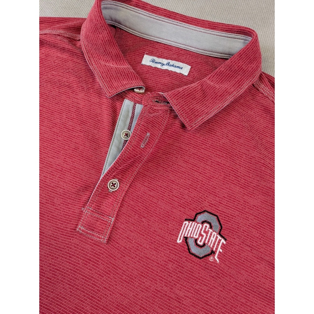 Ohio State Buckeyes Shirt Mens 2XL XXL Red Tommy Bahama Polo Performance OSU
